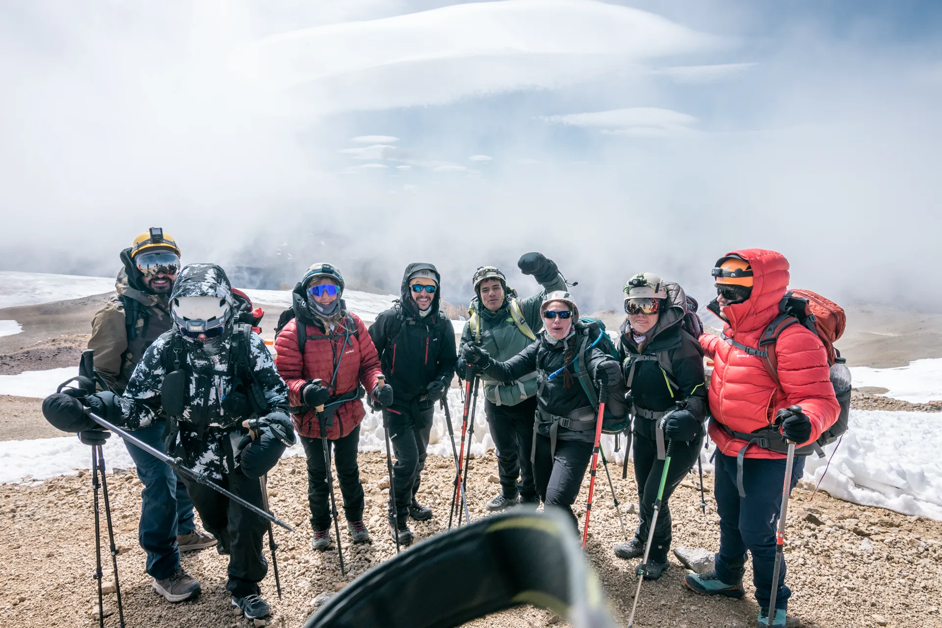 Grupo de Rumbo Norte en la montaña
